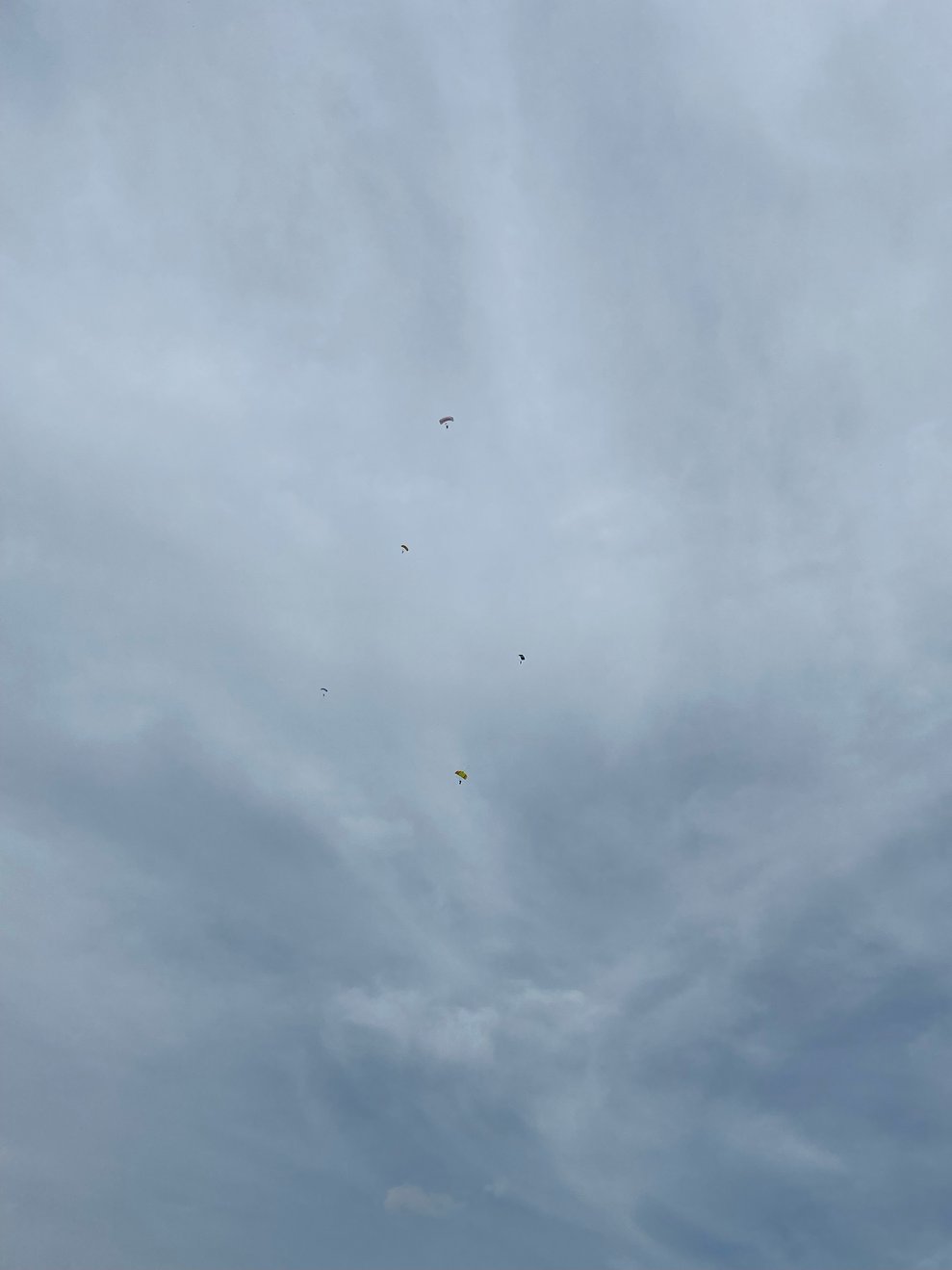 Fallschirmspringer am Himmel