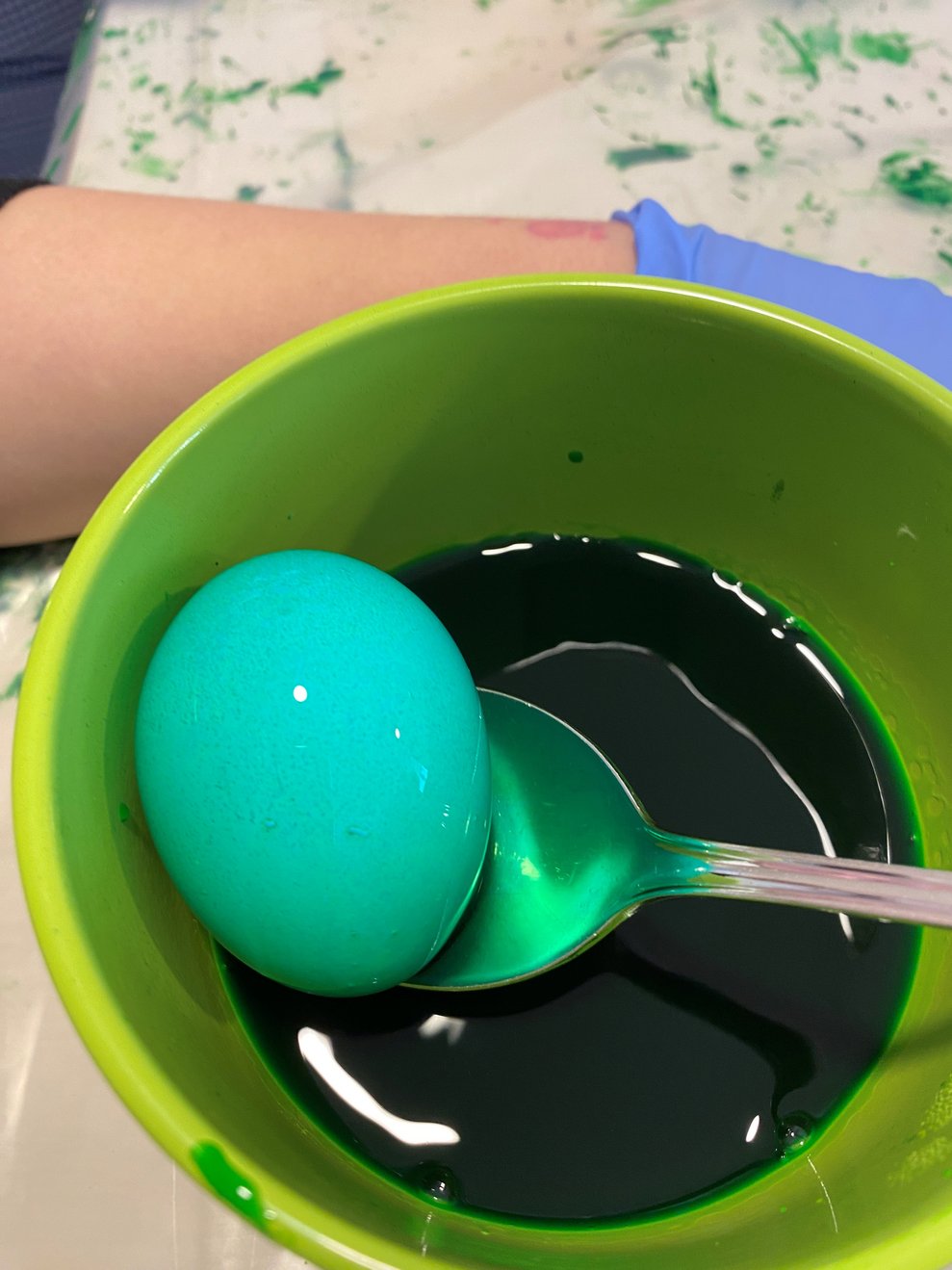 grüne Eierfarbe