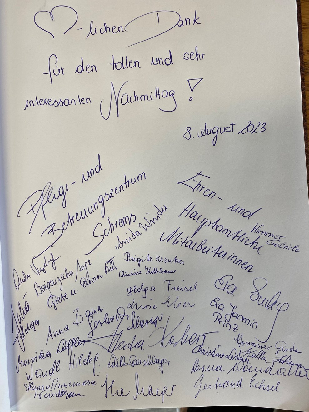 Ein Dank an Fam. Stögerer