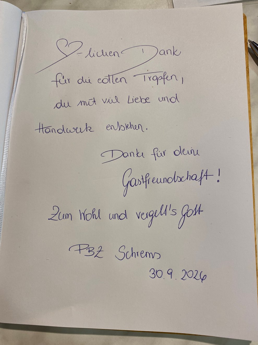 im Gästebuch bei Mayer Günther 